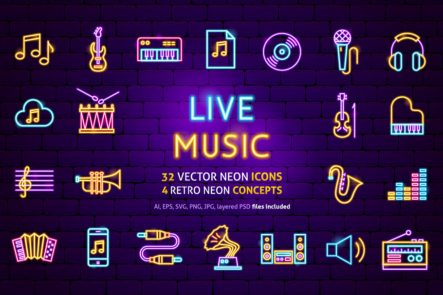 Music Neon in Neon Icons - product preview 8