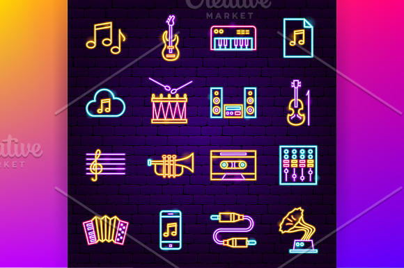Music Neon in Neon Icons - product preview 1