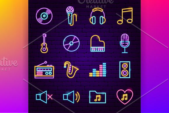 Music Neon in Neon Icons - product preview 2