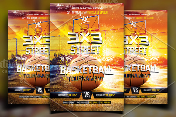 Street Basketball Flyer in Flyer Templates - product preview 1