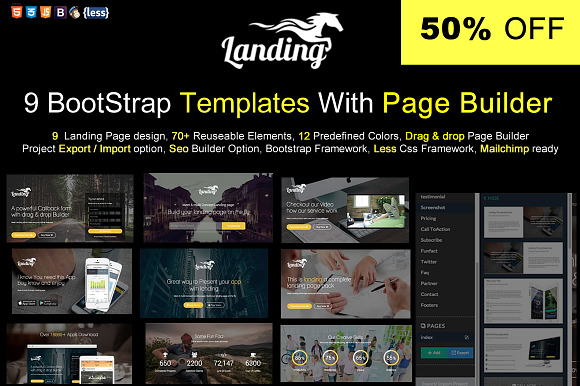 Bootstrap Template With Page Builder in Bootstrap Themes - product preview 2