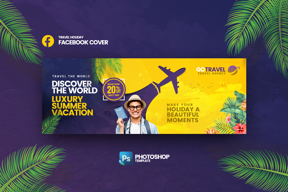 GoTravel FB Cover Template in Facebook Templates - product preview 8