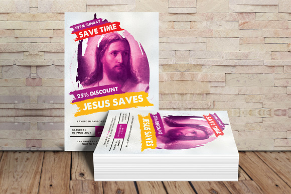 Jesus Saves Flyer Template in Flyer Templates - product preview 2