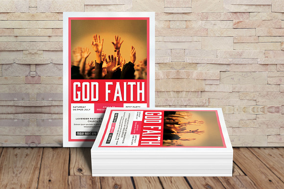 God Faith Church Flyer in Flyer Templates - product preview 2