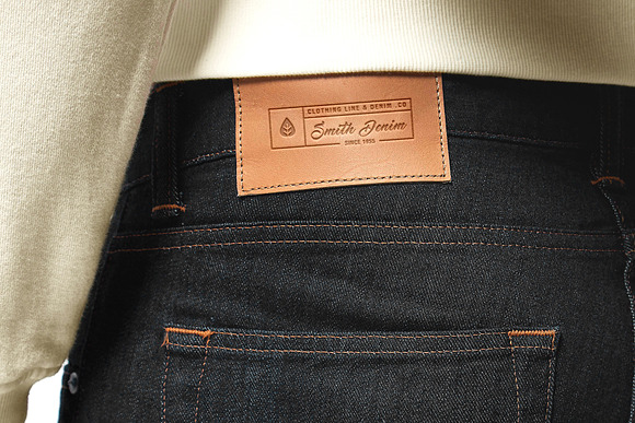 Logo Mockup Label Jeans in Branding Mockups - product preview 7