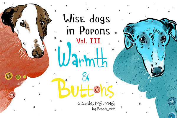Wise Dogs in Popons III: 6 cards