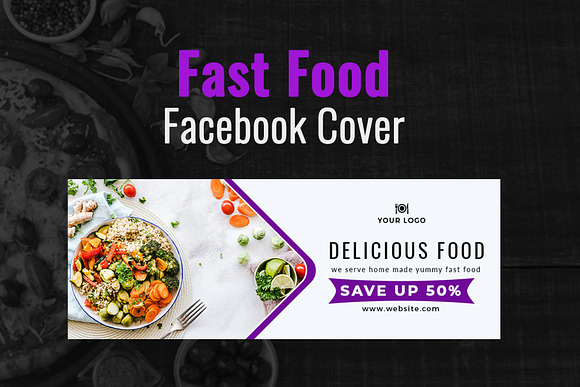 Fast Food Facebook Cover in Facebook Templates - product preview 1