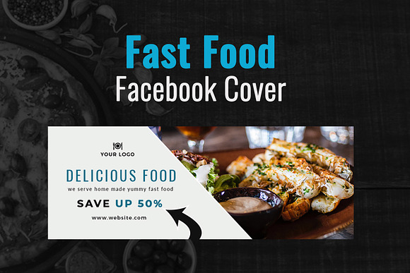 Fast Food Facebook Cover in Facebook Templates - product preview 3