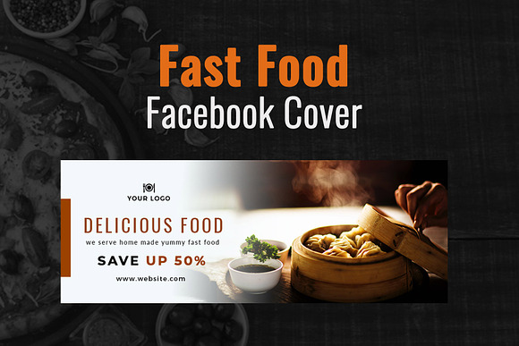 Fast Food Facebook Cover in Facebook Templates - product preview 4