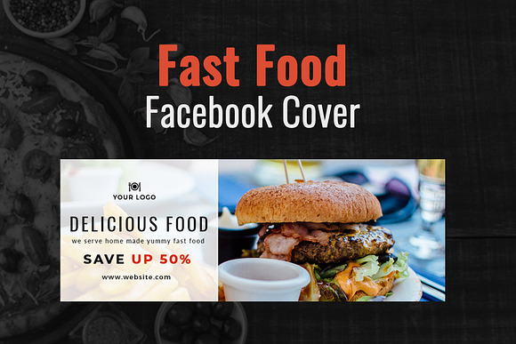 Fast Food Facebook Cover in Facebook Templates - product preview 5