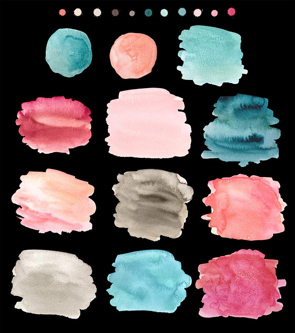Pink turquoise watercolour washes in Textures - product preview 2