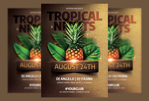 Tropical Summer Party Flyer Template in Flyer Templates - product preview 2