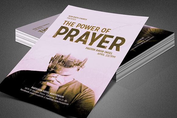 The Power of Prayer Church Flyer in Flyer Templates - product preview 2