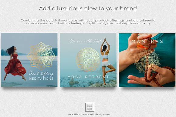 6 Gold Foil Mandala Overlays in Graphics - product preview 2