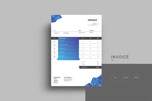 Abstract Invoice Template Design