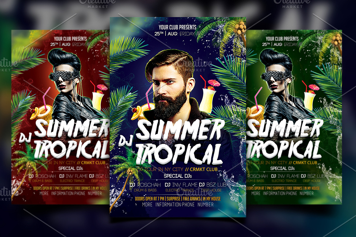 Summer DJ Flyer in Flyer Templates - product preview 8