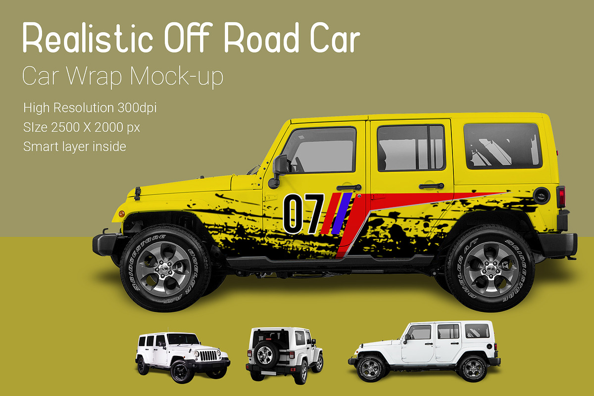 Off Road Car Mock-Up in Branding Mockups - product preview 8