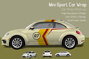 Mini Sport Car Wrap Mock-Up