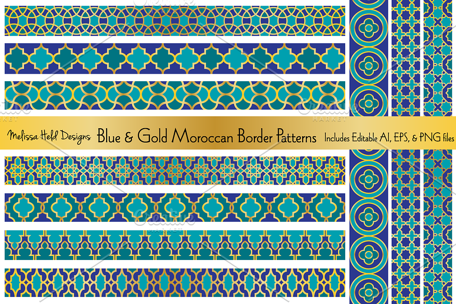 Blue & Gold Moroccan Borders