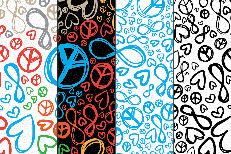 Love Peace Infinity Vector Pattern in Patterns - product preview 8