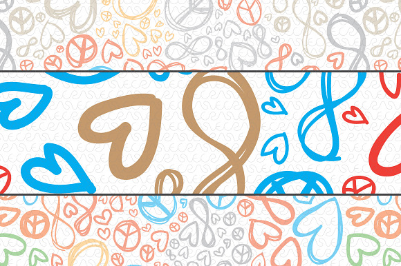Love Peace Infinity Vector Pattern in Patterns - product preview 1