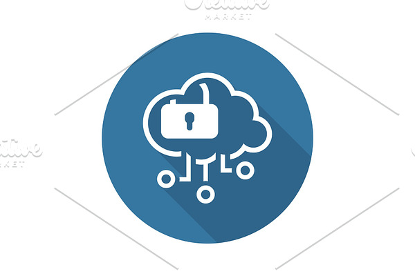 Simple Cloud Security Vector Icon