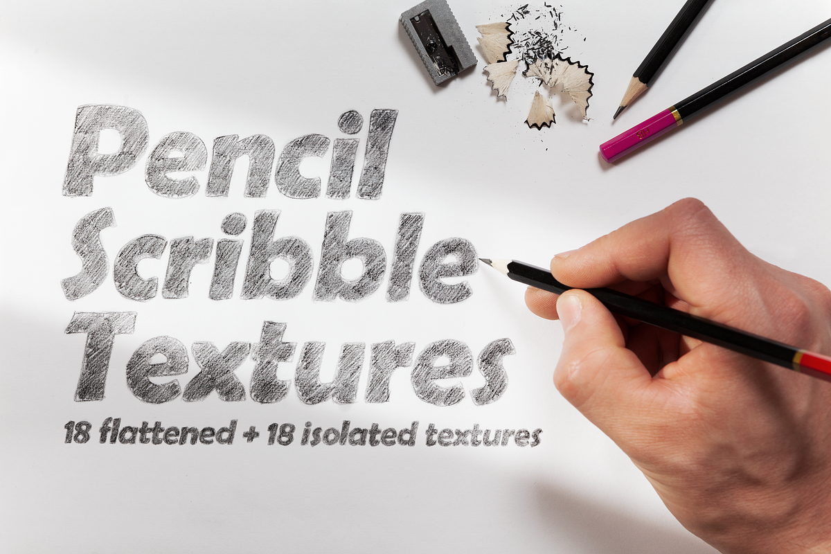 18 Pencil Scribble Textures in Textures - product preview 8