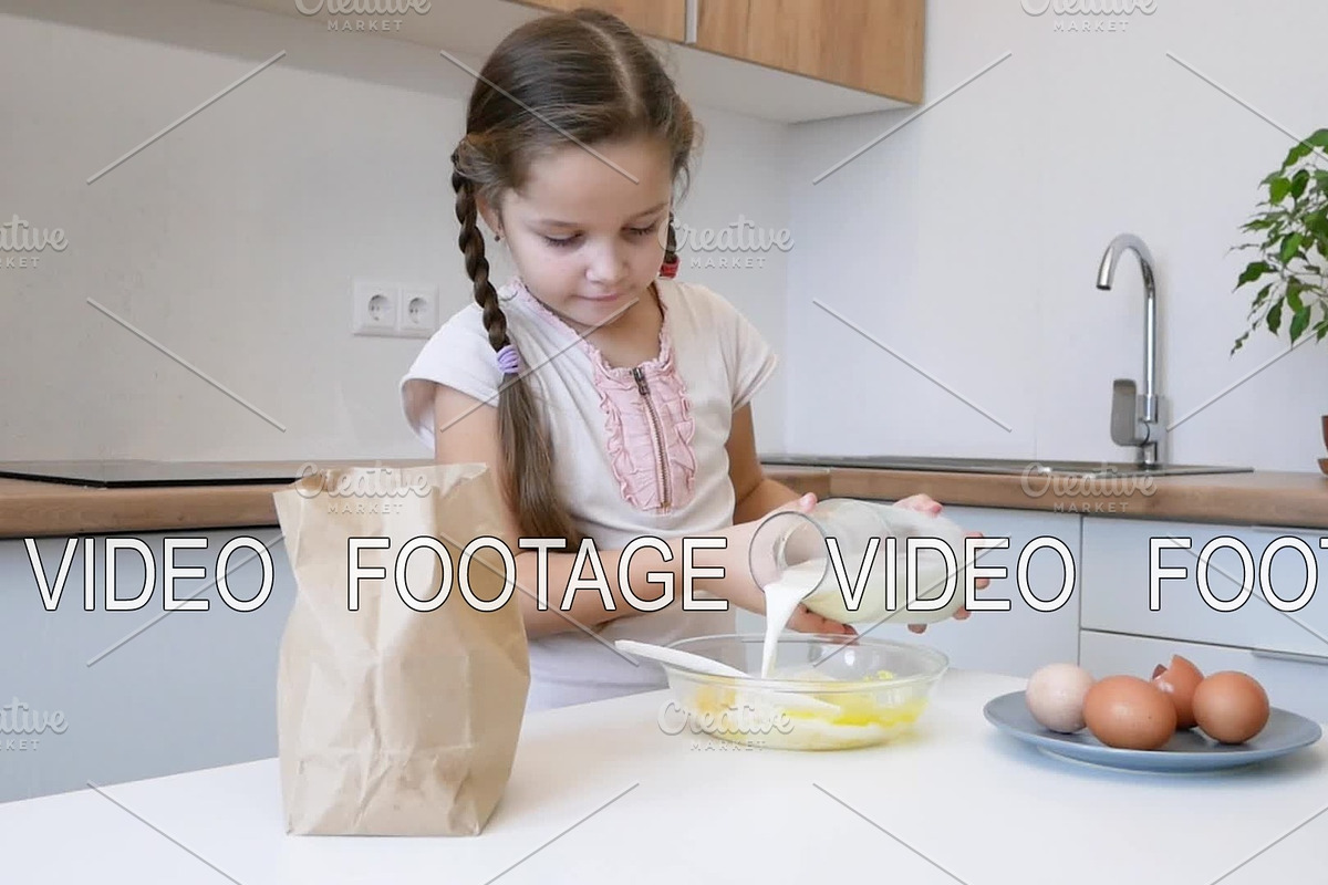 little girl learns to cook in the in Graphics - product preview 8