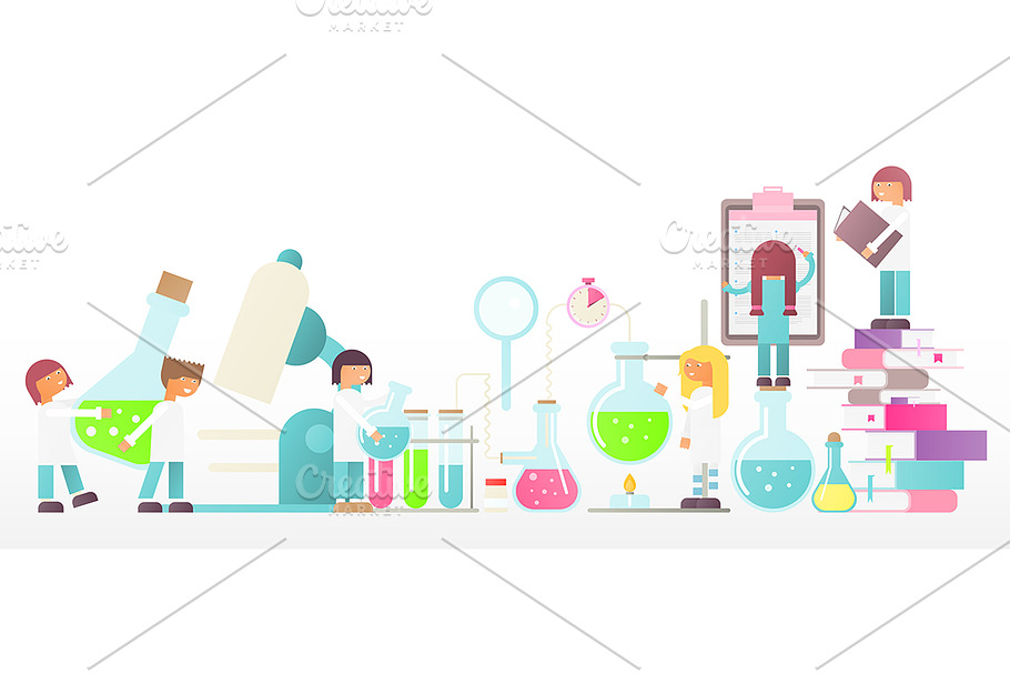 Laboratory Research Banner in Illustrations - product preview 8