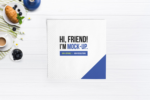 Big Paper Napkin PSD Mockups in Branding Mockups - product preview 2