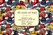Seamless pattern of all sorts of hat