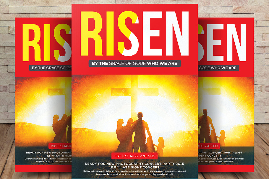 Risen Church Flyer Template in Flyer Templates - product preview 8