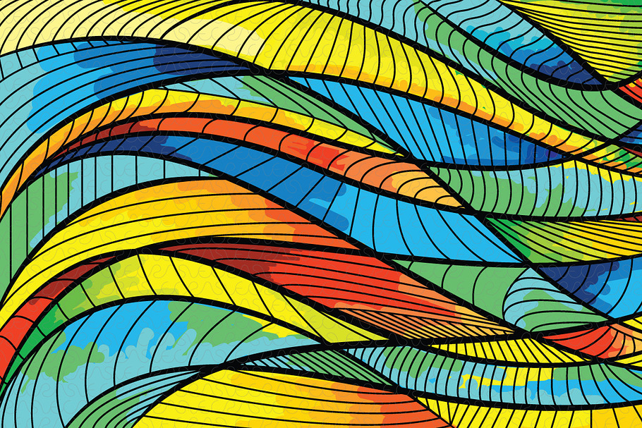 Linear Waves Graphical Background in Illustrations - product preview 8