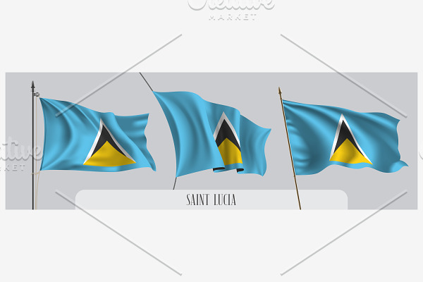 Set of Saint Lucia flag vector