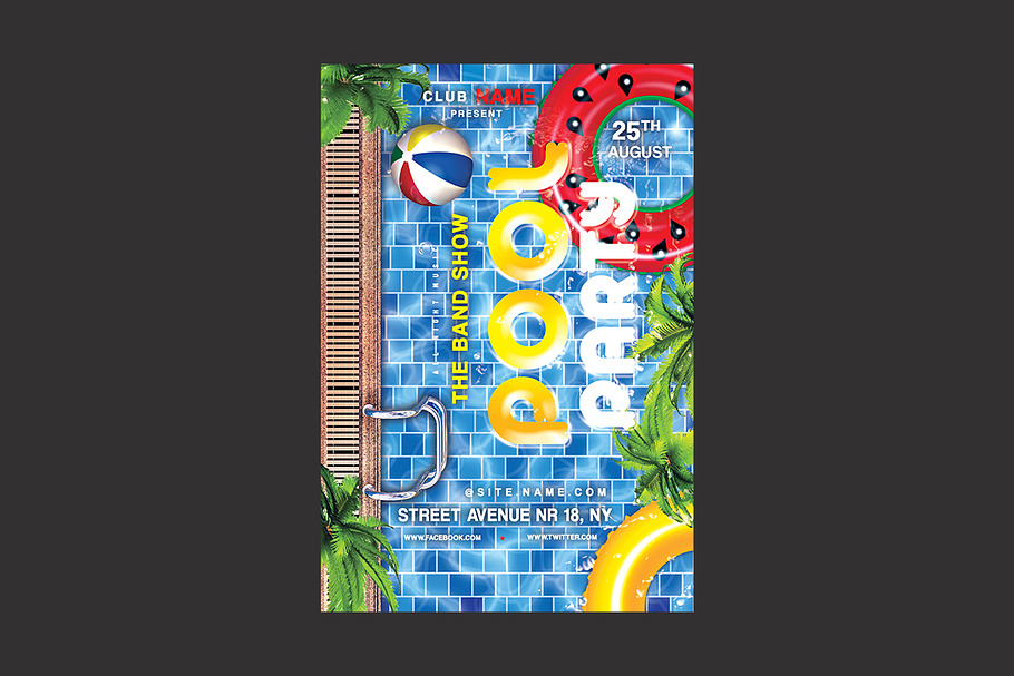 Pool Party Flyer in Flyer Templates - product preview 8