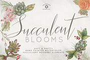 Succulent Blooms Watercolor Images