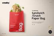 Sandwich Snack Paper Bag Mockup Set