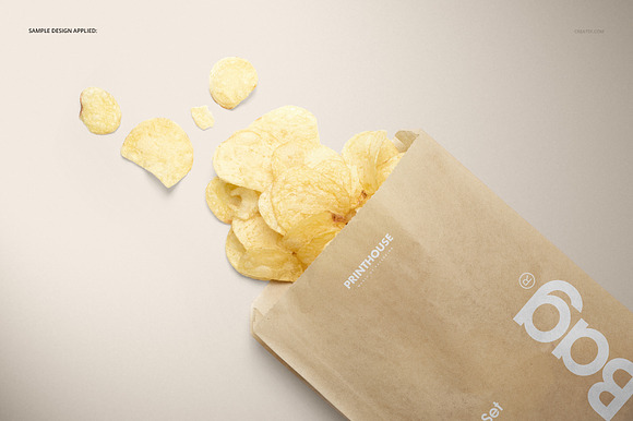 Sandwich Snack Paper Bag Mockup Set in Product Mockups - product preview 4