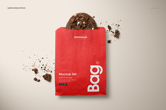 Sandwich Snack Paper Bag Mockup Set in Product Mockups - product preview 7