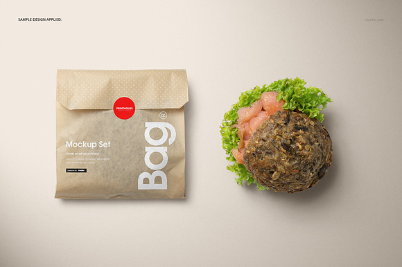 Sandwich Snack Paper Bag Mockup Set in Product Mockups - product preview 10