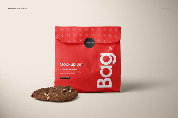 Sandwich Snack Paper Bag Mockup Set in Product Mockups - product preview 11