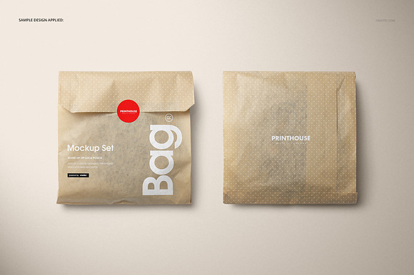 Sandwich Snack Paper Bag Mockup Set in Product Mockups - product preview 15