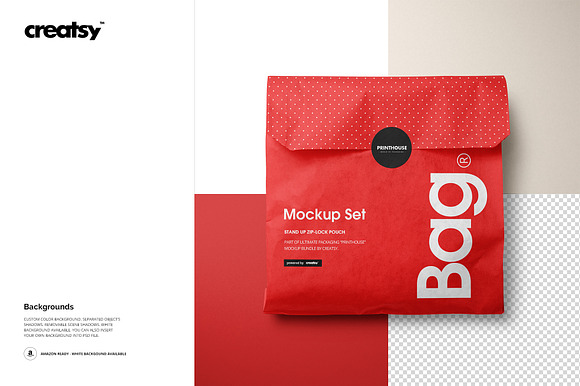 Sandwich Snack Paper Bag Mockup Set in Product Mockups - product preview 16
