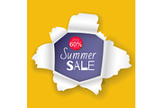 Summer sale banner in the realistic