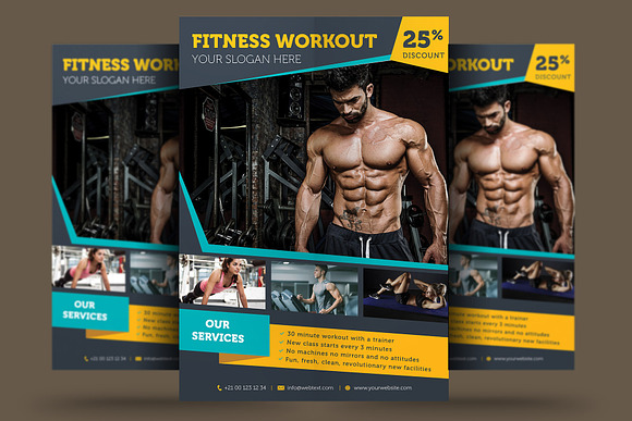 Fitness Center Flyer in Flyer Templates - product preview 3