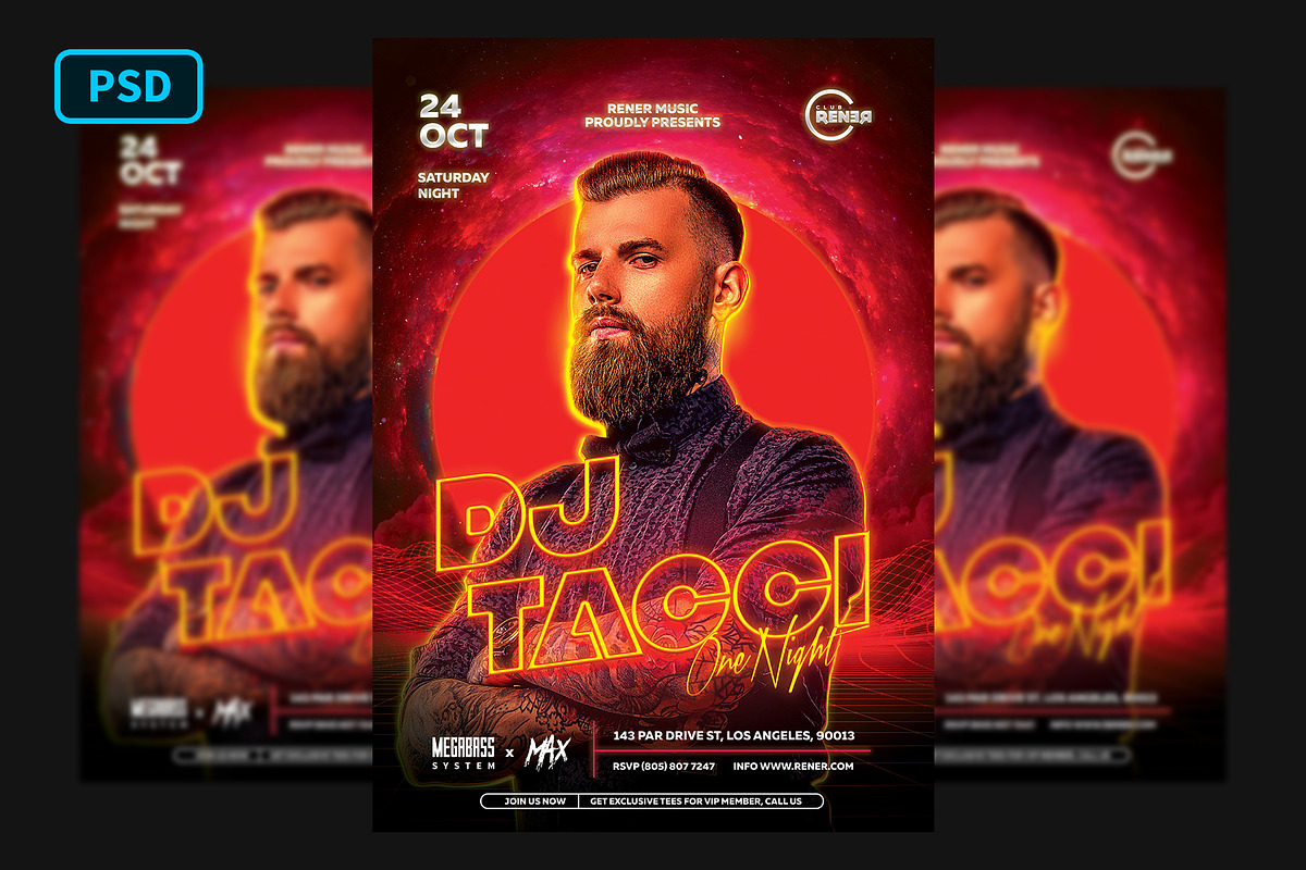 Techno DJ Flyer Template in Flyer Templates - product preview 8