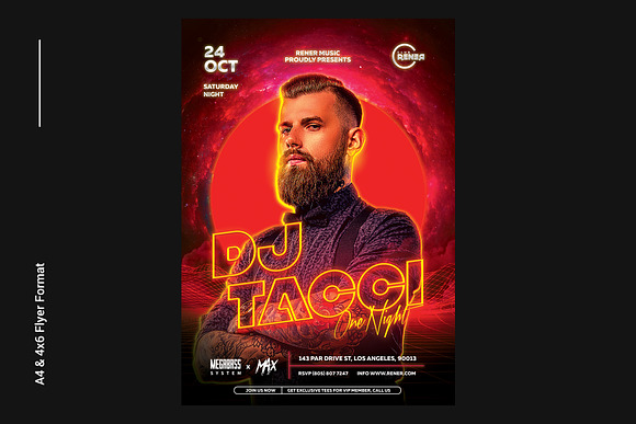 Techno DJ Flyer Template in Flyer Templates - product preview 1