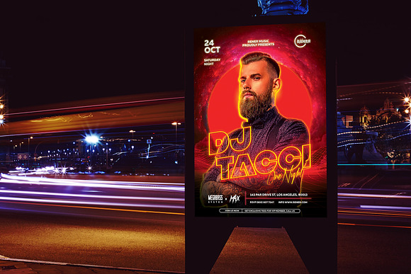 Techno DJ Flyer Template in Flyer Templates - product preview 2