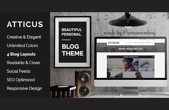 Atticus Wordpress Blog Theme in WordPress Blog Themes - product preview 2