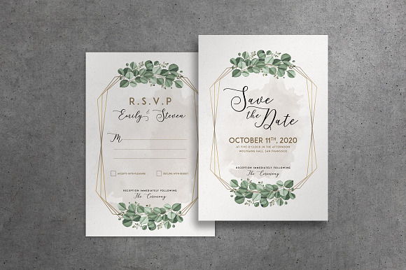 Floral Wedding Invitation Suite in Wedding Templates - product preview 1